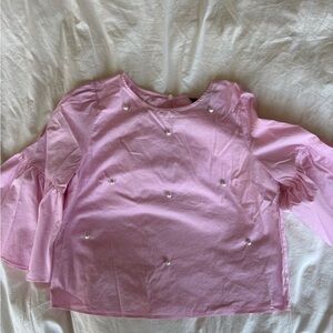 Zara Pink Ruffled Blouse